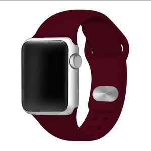 Apple Compatible Silicone Maroon Watchband